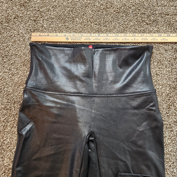 Spanx Faux Leather Black High Rise Leggings Size XL - Picture 5 of 7